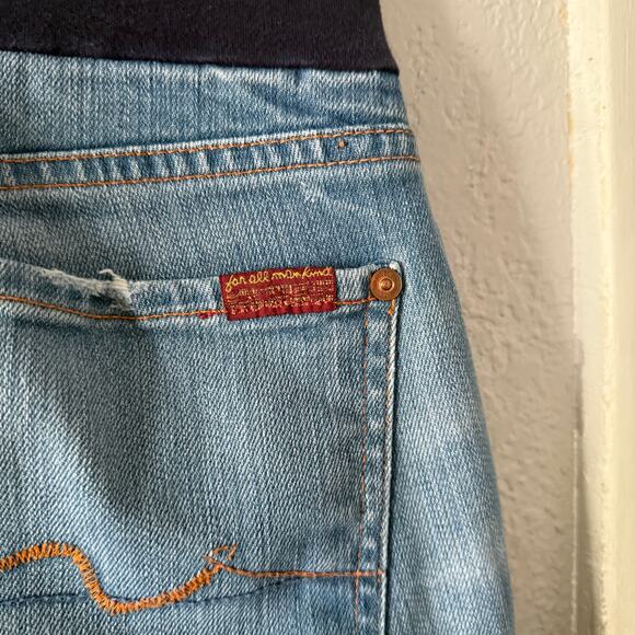 7 For All Mankind A Pea In The Pod Maternity Boot Cut Flare Jeans Size 31 - Picture 3 of 7